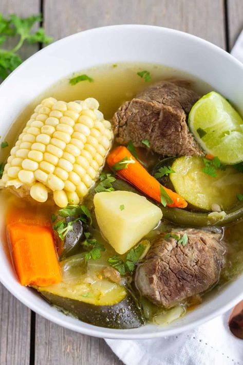 Caldo de Res is a Mexican Beef Soup with big chunks of vegetables and can be made easily in the Instant Pot or Stove top. Full Recipe on ThaiCaliente.com Mexican Beef Soup, Caldo Recipe, Mexican Beef Stew, Soup With Beef, Beef Chunks, Mexican Soup Recipes, Authentic Mexican Recipes, Mexican Beef, Beef Soup Recipes