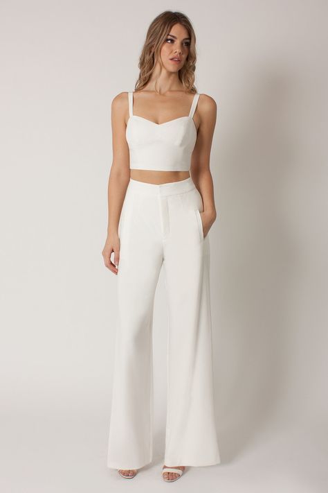 Two Piece Wedding Jumpsuit, 2 Piece Formal Outfit, 2 Piece Jumpsuit Outfit Dressy, Two Piece Graduation Outfit, 2 Piece Jumpsuit Outfit, Formal Two Piece Outfits, White 2 Piece Outfit, Ootd Jumpsuit, White Two Piece Outfit