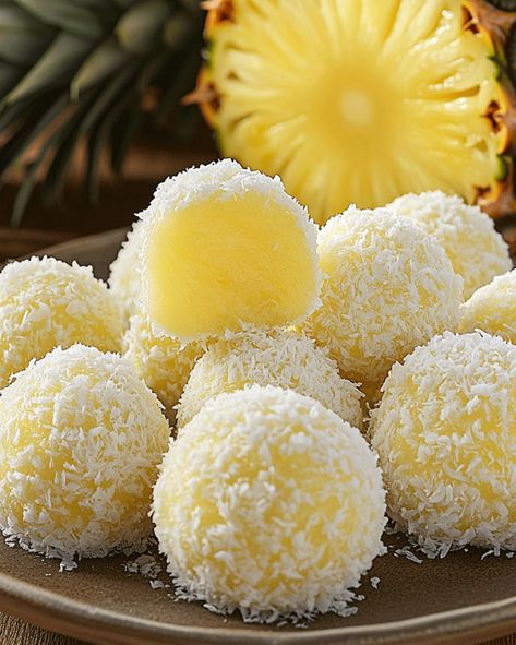 Pineapple Christmas Balls - Festive No-Bake Holiday Treat Pineapple Coconut Balls, Pineapple Balls Recipe, Christmas Diy Snacks Treats Gift Ideas, Pineapple Christmas Balls, Pineapple Kugel, Orange Balls Recipe, Pineapple Snacks, Pineapple Treats, Pineapple Balls