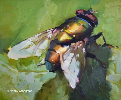 Oil Paintings — Nancy Seamons Crookston Master Oil Painting, Fly Drawing, Gouache Art, Insect Art, Great Paintings, Daily Painting, A Level Art, True Art, Aesthetic Painting