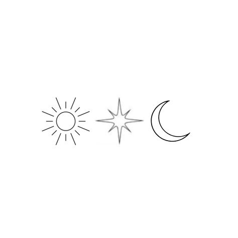 Sun And Moon Clipart, Star Line Tattoo, Sun Star Moon Tattoo, Star Moon Sun Tattoo, Tattoo Sol E Lua, Sun Moon Stars Tattoo, Sun Moon And Stars Tattoo, Moon Star Tattoo, First Tattoo Ideas