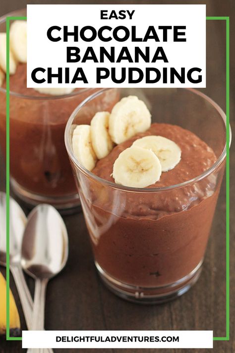 Banana Chocolate Chia Pudding, Chocolate Banana Chia Pudding, Chia Pudding Coconut Milk, Chocolate Chia Pudding Recipes, Healthy Chocolate Pudding, Banana Chia Pudding, Keto Chia Pudding, Chocolate Chia Seed Pudding, Healthy Dessert Recipes Easy