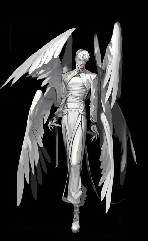 ArtStation - ANGEL Angels Character Design, Drawing Angels, Angel Illustration, Angel Drawing, Angel And Devil, Creature Concept Art, Character Design Male, Character Ideas, Angel Art