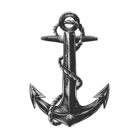 Navy Anchor Tattoos, Anker Tattoo Design, Anchor Vector, Anchor Drawings, Tattoo Name Fonts, Anchor With Rope, Canadian Tattoo, Tattoo Fixes, Anchor Tattoo Design