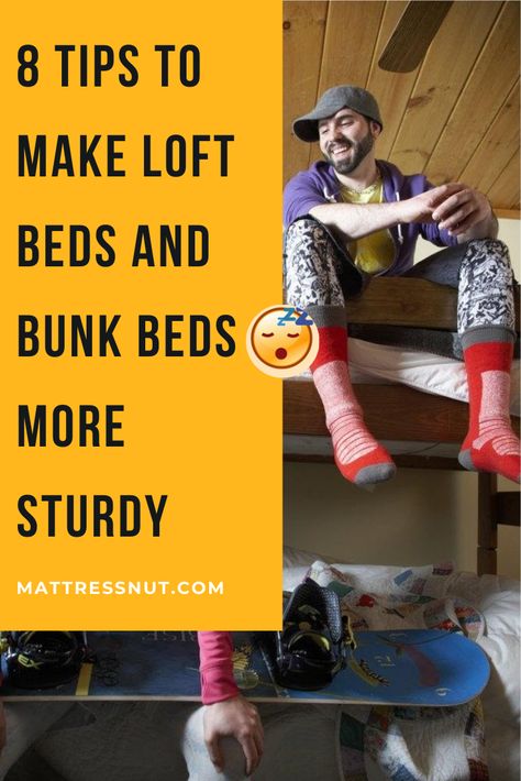 As parents, we always worry about our kids. Even something that has been manufactured to a safety standard such as a loft bed or bunk bed can potentially be hazardous because it requires our kids to climb ladders and stay high off the ground. In this article we discuss how to make loft beds and bunk beds more sturdy. The following list is a synopsis of our article. Turning A Bunk Bed Into A Loft Bed, Loft Bed Railing Ideas, Bunk Bed Rail, Bed Feet, Bunk Bed Safety, Wooden Loft Bed, Build A Loft Bed, Bed Posts, Bunk Bed Ladder