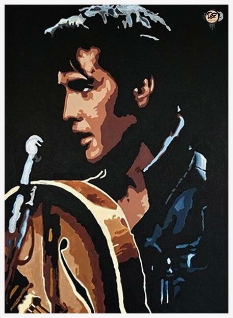 Elvis Painting Easy, Elvis Art, Musician Portraits, Elvis Presley Pictures, Pop Art Print, Wall Picture, Music People, Art Inspiration Painting, The Bedroom