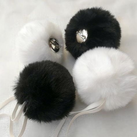 Cat Ears Tail And Paws Set, Black Cat Ears And Tail, Halloween Costume Accessories Bunny Ears, Bunny Tail Plug, Bunny Ears Plastic, Bunny Ears And Tail, Diy Crochet Animals, Bunny Cosplay, Fluffy Rabbit