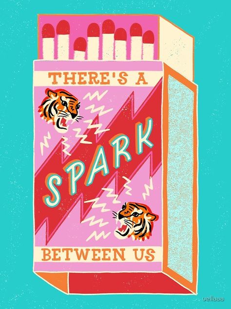 "There's a spark between us" Art Print by uellaaa | Redbubble Tiger Wall Art, Posca Art, Nordic Poster, Picture Collage Wall, Between Us, Canvas Quotes, Art Collage Wall, Wall Art Canvas Painting, Picture Collage