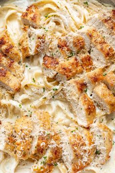 Total comfort food! This Chicken Alfredo recipe is perfect with fettuccine, but feel free to use whatever pasta is in your pantry. It's creamy, rich, and indulgent. The garlic chicken is tender and pan-fried to perfection! Airfryer Fries, Easy Chicken Fettuccine Alfredo, Chicken Alfredo Fettuccine Recipe, Chicken Fettuccine Alfredo, Pasta Recipes Alfredo, Pasta Alfredo, Chicken Fettuccine, Fettuccine Alfredo Recipes, Chicken Alfredo Recipes