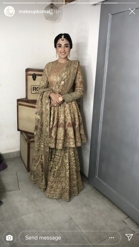 Rimple Harpreet Narula Sharara, Rimple Harpreet Narula Anarkali Suits, Traditional Lehngas, Lohri Outfits For Women, Lohri Outfits, Rimple Harpreet Narula Suits, Golden Garara Dress, Rimple Harpreet Narula Bridal, Rimple Harpreet Narula Lehenga