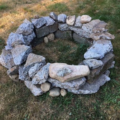 s 15 fabulous fire pits for your backyard, Made with recycled concrete Make A Fire Pit, Fire Pit With Rocks, Recycled Concrete, Outside Fire Pits, How To Build A Fire Pit, Fire Pit Materials, Outdoor Fire Pit Designs, Fire Pit Ring, Fire Pit Furniture