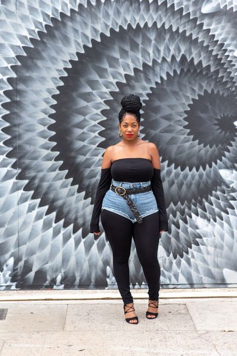 In My Joi: The Catsuit Revisited Plus Size Catsuit Outfit Ideas, Shorts With Stockings Outfits, Catsuit Outfit Ideas, Stocking Outfits Summer, Virgo Aesthetic, Catsuit Outfit, 2023 Lookbook, Afro Punk Fashion, Trendy Plus Size Fashion