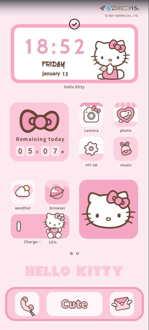 Hello Kitty Homescreen Layout, Hello Kitty Homescreen, Pink Hello Kitty Wallpaper Iphone, Hello Kitty Theme, Newest Iphone, Kitty Theme, Pink Wallpaper Hello Kitty, Walpaper Hello Kitty, Hello Kitty Rooms