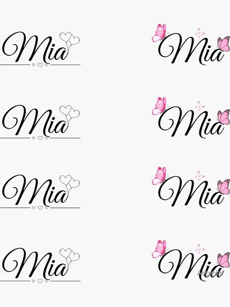 Mia Name Stickers Mia In Graffiti, Mia Name Design, Mia Name Tattoo, Mia Tattoo Name, Tatto Name, Mia Tattoo, Hearts And Butterflies, Twin Flame Love Quotes, Mum Tattoo