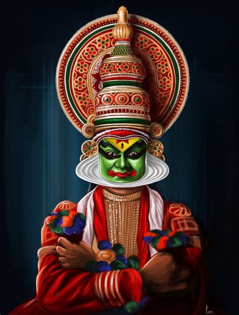 Indian Festivals Painting, Kerala Art Painting, Onam Images Hd, Theyyam Art Drawing, Kadakali Painting, Kadhakali Paintings, Khajuraho Painting, Kathakali Painting On Canvas, Theyyam Wallpaper