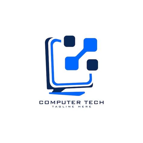 Vector computer technology logo design t... | Premium Vector #Freepik #vector #technology-illustration #system #connection #information-technology It Logo Technology, Computer Shop Logo, Logo Teknologi, Computer Company Logo, Computer Logo Design Ideas, Computer Logo Design, Ict Logo, It Company Logo, Laptop Logo