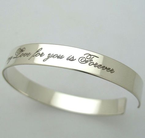 Graduation Gifts for Women Custom by EngravedJewelry on Etsy Personalized Cuff Bracelets, Custom Engraved Bracelet, Silver Engraved Bracelet, Bracelet Quotes, Silver Bracelets For Women, Inspirational Bracelets, Bracelets Design, Engraved Bracelet, Engraved Necklace