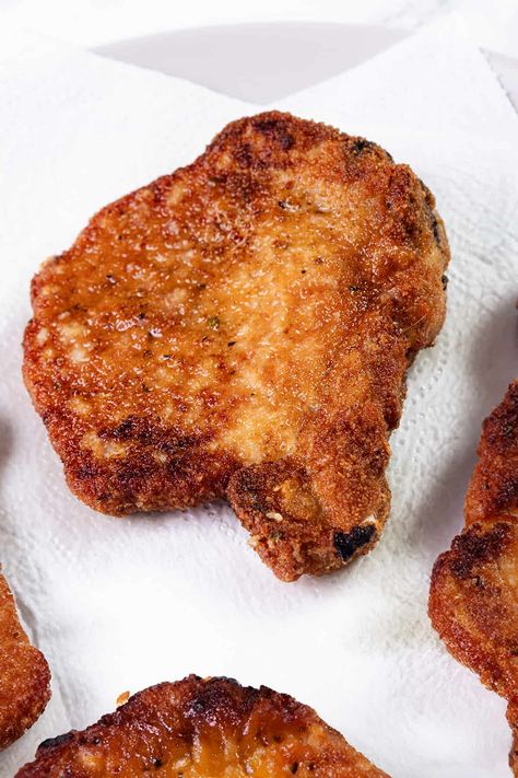 Panko Breaded Pork Chops - Erren's Kitchen Lightly Breaded Pork Chops, Pork Chops With Panko Bread Crumbs Oven Baked, How To Bread Pork Chops, Panko Crusted Pork Chops Baked, Breaded Pork Chops In The Oven, Breaded Pork Chops Fried, Panko Breaded Pork Chops, Breaded Baked Pork Chops, Baked Breaded Pork Chops