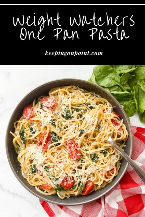 Weight Watchers Pasta Recipes, Weight Watchers Pasta, Weight Watchers Food Points, Weight Watchers Menu, Keeping On Point, Weight Watchers Meals Dinner, Pan Pasta, One Pan Pasta, Weight Watchers Tips