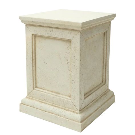 MPG Planters 28.75-in H x 18-in W Aged White Indoor/Outdoor Square Composite Plant Stand in the Plant Stands department at Lowes.com Garden Pedestal, Pedestal Planter, 2025 Wedding, Garden Urns, Garden Planter, Stone Surface, Plant Stands, Perfect Foundation, Lawn And Garden