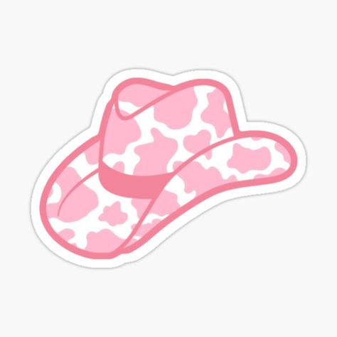 Cow Print Cowgirl Hat, Pink Cow Print, White Cowgirl Boots, Pink Stickers, Cow Print Wallpaper, Pink Cowboy Hat, Wal Art, Pink Cowboy, Preppy Stickers