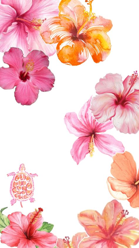 iPhone Wallpaper Collage Orange Pink Flowers Sea Turtle Flower Collage Wallpaper, Beach Core, Pink Floral Wallpaper, Pinkish Orange, Flower Collage, Collage Wallpaper, Flower Therapy, Orange And Pink, Orange Flowers