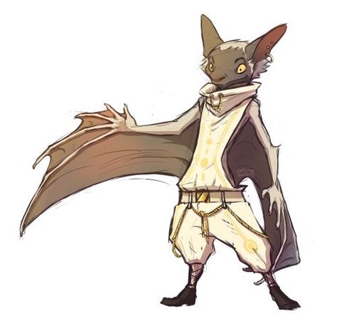 Bat Humanoid, Bat Character Design, Anthro Bat, Bat Character, The Vulture, Baggy Clothing, Bat Art, Elegant Clothing, Cool Monsters