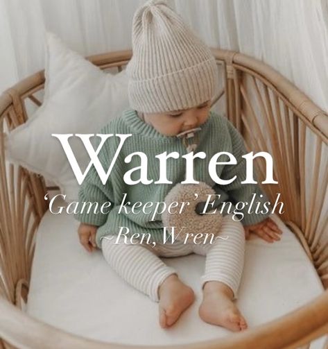 Baby boy name Warren. Unique Baby Names, Unique Baby, Wren, Baby Names, Meant To Be, The Originals, Quick Saves