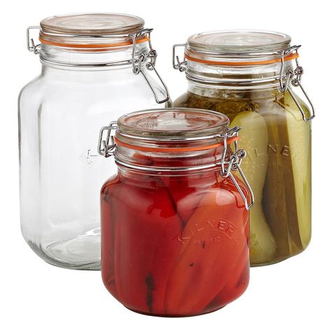 Black Cabinets With Butcher Block, Beautiful Pantry, Square Jars, Homemade Ranch Dressing, Canned Fruit, Cabin Kitchen, Big Kitchen, Get It Together, Glass Storage Jars