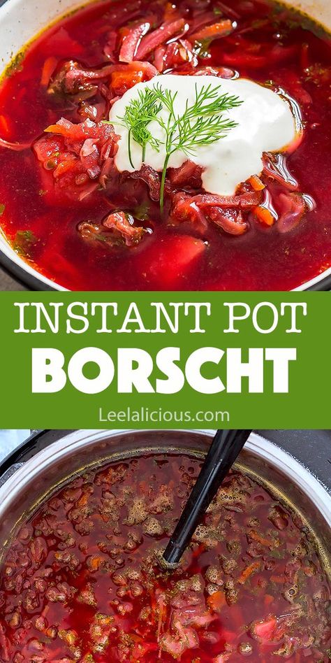 Keto Borscht Soup, Instant Pot Borscht With Beef, Instapot Borscht Soup, Canned Borscht Recipe, Beets Borscht Soup Recipes, Beet Soup Instant Pot, Instant Pot Borscht Soup, Instant Pot Beets Recipe, Beet Cabbage Soup