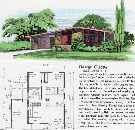 https://flic.kr/p/9JKGim | Untitled Midcentury Modern Floor Plan, Midcentury House Plans, Mid Century Modern Floor Plans, Eichler House, Usonian House, Mid Century Modern House Plans, Modern House Floor Plans, Mid Century Ranch, Modern Floor Plans