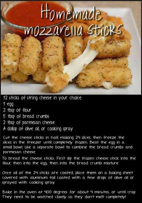 Homemade Mozzarella Sticks, Homemade Mozzarella, Mozzarella Sticks, Dinner Healthy, After 4, Snacks Für Party, Easy Baking Recipes, Interesting Food Recipes, Recipes Healthy