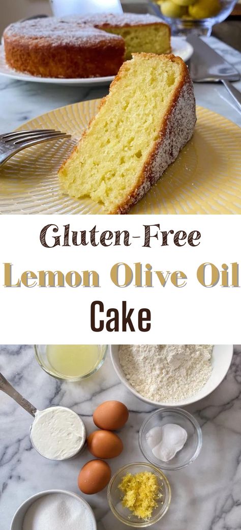 Gluten-Free Lemon Olive Oil Cake – healthyGFfamily.com Olive Oil Cake Gluten Free, Oil Cake Recipe, Olive Oil Cake Recipe, Lemon Olive Oil Cake, Almond Flour Cakes, Gluten Free Cake Recipe, Lemon Olive Oil, Oil Cake, Olive Oil Cake