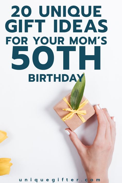 Gift ideas for your Mom's 50th birthday | Milestone Birthday Ideas | Gift Guide for Mom | Fiftieth Birthday Presents | Creative Gifts for Women | Gifts for Mothers | Gifts for Moms Milestone Birthday Ideas, Birthday Present Ideas For Women, Moms 50th Birthday Gift, Gift Ideas For Your Mom, 50th Birthday Gift Ideas, 50th Birthday Presents, Moms 50th Birthday, 50th Birthday Gifts For Woman, Birthday Presents For Mom