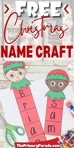 Christmas name craft elf E Is For Elf Preschool Craft, Elf Art For Preschoolers, How To Catch An Elf Activities Preschool, Christmas First Grade Crafts, Christmas School Activities For Kids, Elves Preschool Activities, Elf Craft Preschool, Christmas Cvc Activities, Easy Elf Crafts For Kids