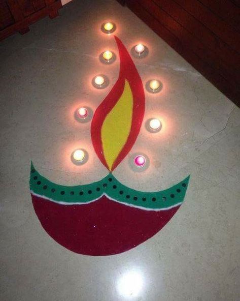 Rangoli For Kids, Diwali Rangoli Easy, Diwali Designs, Rangoli Easy Simple, Easy Diwali Rangoli, Rangoli Designs For Diwali, Rangoli Diwali, Diwali Design, Diya Rangoli