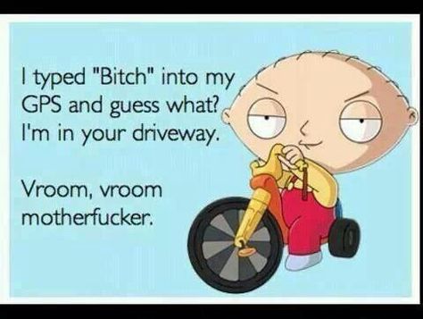 Love Stewie! Vroom vroom mother fucker! E Card, Laughing So Hard, Bones Funny, I Laughed, Just In Case, Texts, Funny Quotes, Funny Pictures, Family Guy