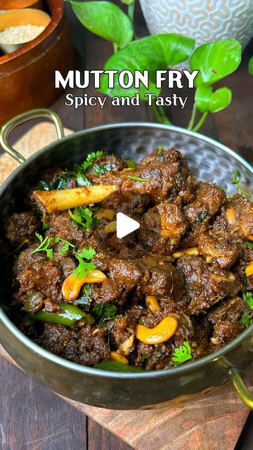 Mutton Fry, Whole Spices, Ginger Garlic Paste, Red Chilli Powder, Mutton Recipes, Cumin Seeds, Turmeric Powder, Coriander Powder, Coriander Leaves