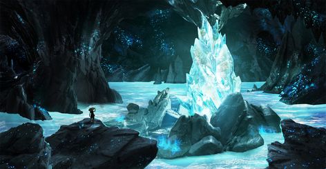 Atla Visuals, Fantasy Crystal Cave, Dr Mundo, Fantasy Crystal, Crystal Caves, Disney Kingdom, Snow Forest, Fantasy Background, Crystal Cave