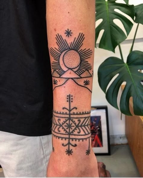 The Alchemist Tattoo, Artistic Poetry, Alchemist Tattoo, North Star Tattoos, Alchemy Tattoo, Wolf Tattoo Sleeve, Moon Dreamcatcher, Elbow Tattoos, The Alchemist