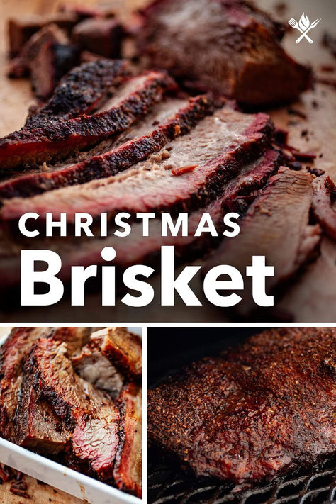 Smoked Holiday Brisket 🎄🔥✨ — Chef Tom is here to teach you an old holiday brisket classic recipe that'll have your guests coming back for seconds and thirds. — Whether you're a seasoned holiday host or trying your hand at a festive feast for the first time, this brisket will have your home brimming with holiday cheer. 🌟We recommend a glass of splice cider for the ultimate holiday dining experience. 🥂 Link in bio for the full video tutorial. 🔗 — #ATBBQ Christmas Dinner Brisket, Brisket Christmas Dinner, Smoked Christmas Dinner, Christmas Brisket Dinner Sides, Christmas Brisket Recipes, Thanksgiving Brisket, Christmas Brisket, Brisket Sides, Holiday Brisket