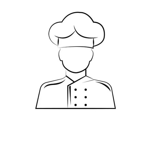 Chef Drawing Easy, Chef Illustration Drawing, Chef Drawing Sketches, Chef Doodle, Chef Drawing, Chef Poster, Chef Illustration, Chef Vector, Restaurant Illustration