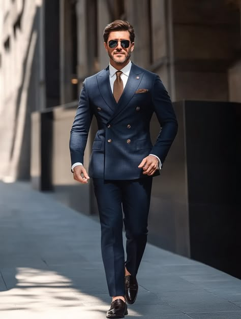 Exude confidence with our expertly tailored double-breasted suits. Visit our website to explore the collection.  https://suitcentury.com/suits/navy-suit   #PowerSuit #MensFashion #menssuitstyle #mensfashion #menssuits #mensstyle #suitstyle #suits #menstyle #suitup #menswear #suitandtie #men #dapperfashion #style #suitsformen #mensfashionblog #suited Navy Double Breasted Suit, Double Breasted Suit Men, Mens Suit Style, Dark Blue Suit, Suit Ideas, Engagement Outfit, Exude Confidence, Mens Fashion Blog, Dapper Style