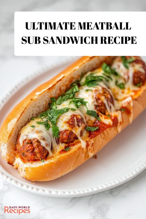 Meatball sub sandwiches are a delicious and hearty Italian-American classic that combines homemade Italian meatballs, tangy marinara sauce, and gooey melted cheese, all tucked into a warm, crusty hoagie roll. Homemade Meatball Subs Recipes, Meatball Hoagie Recipes, Meatball Subs Recipes, Italian Hoagie Recipe, Italian Meat Dishes, Meatballs And Cheese, Meatball Hoagie, Meatball Sub Sandwiches, Meatball Sub Recipe