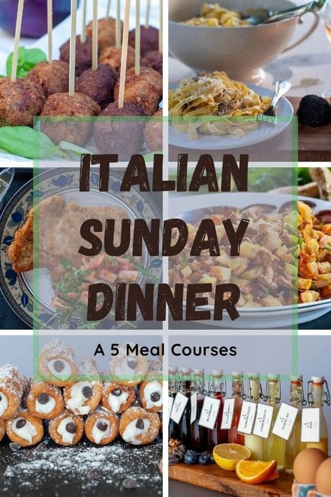 Italian Sunday Dinner, Meal Courses, Italian Dinner Party, Recipe Italian, Pasta Meals, Sunday Dinners, Italian Dinner Recipes, Sunday Recipes, One Way Or Another