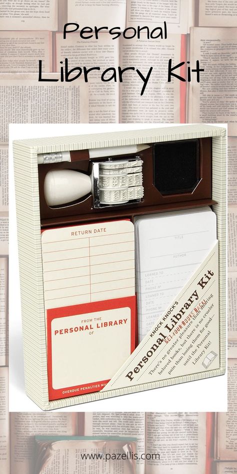 Personal Library Kit, Date Stamp, Card Catalog, Beloved Book, Personal Library, Card Book, Library Card, Book Plates, Book Lovers Gifts