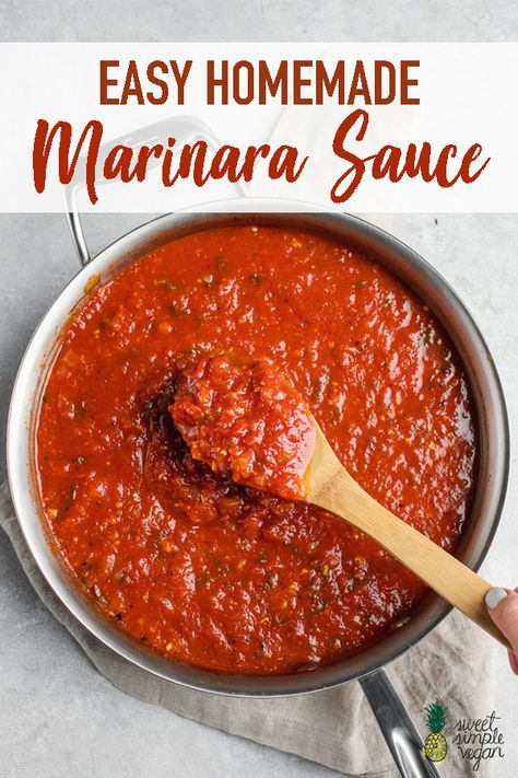 Marinara Sauce From Tomato Sauce, Marinara Sauce From Tomato Paste, Vegan Spaghetti Sauce Homemade, How To Make Marinara Sauce Easy, How To Make Homemade Marinara Sauce, How To Make Marinara Sauce, Best Homemade Marinara Sauce, Vegan Marinara Sauce, Vegan Spaghetti Sauce