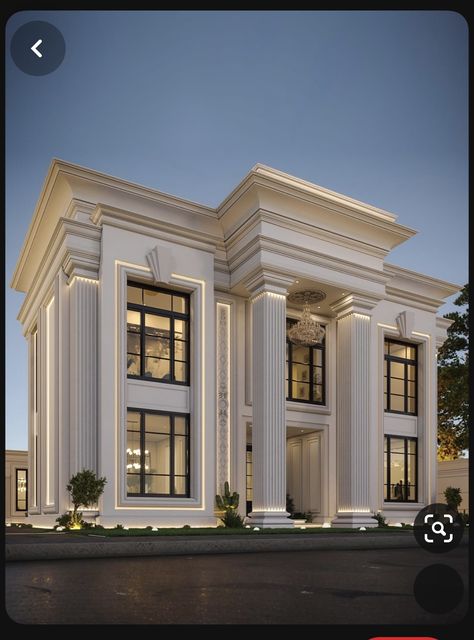 Neo Classic Villa Exterior, Neo Classic Villa, Classic Villa Exterior, Modern Villa Exterior, Classic Mansion, House Plans Mansion, House Balcony Design, Mansion Designs, Classic House Exterior