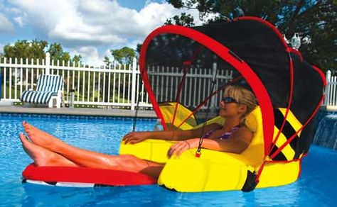 River Rafting Cabriolet Swimming Pool Lounger with Canopy #poolfloat #pooltime #pool #waterfloat #float Pool Toys For Adults, Floating Lounge, Lake Toys, Pool Floats For Adults, Inflatable Rafts, Pool Floaties, Pool Rafts, Swimming Pool Accessories, Inflatable Pool Floats