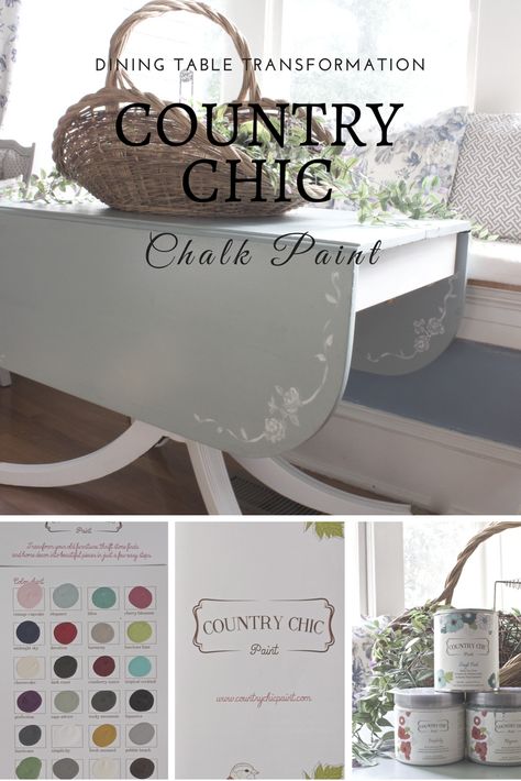 Country Chic Chalk paint beautifully transformed this drop-leaf dining table Country Chic Chalk Paint, Chalk Paint Furniture Dresser, White Chalk Paint Furniture, Restoring Furniture, Old Tables, Chalk Paint Furniture Diy, Upcycling Furniture, Country Chic Paint, Furniture Flip